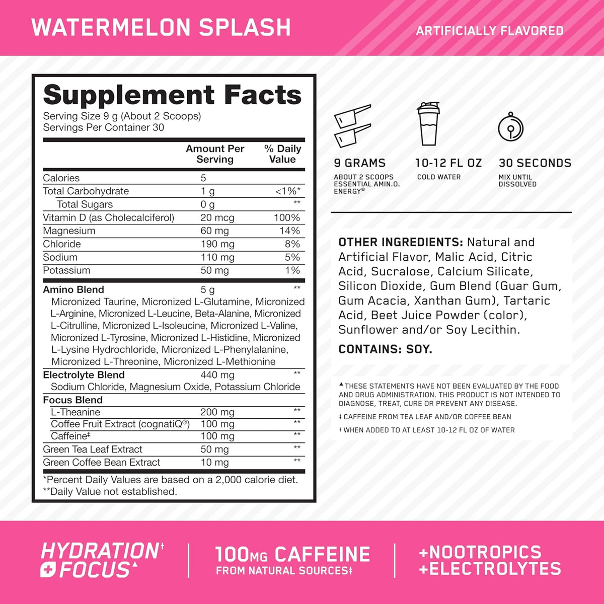 ON Amino Energy + Electrolytes, 285g